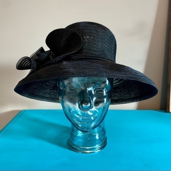 Gabriel Amar for Frank Olive Black Mesh Fancy Hat - Picture 2 of 6